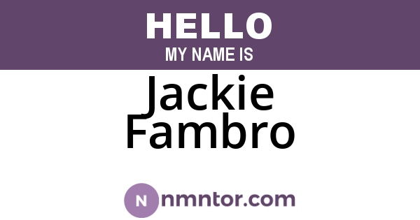 Jackie Fambro