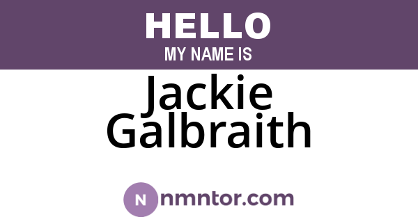 Jackie Galbraith