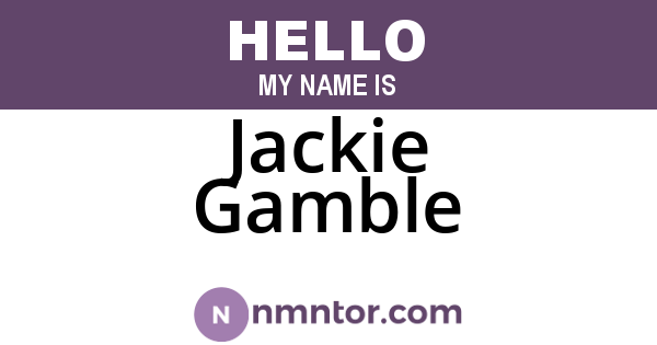Jackie Gamble