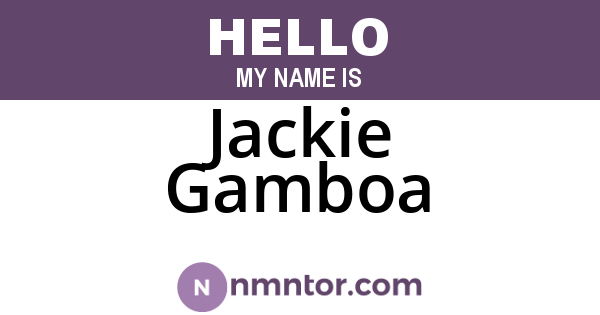 Jackie Gamboa