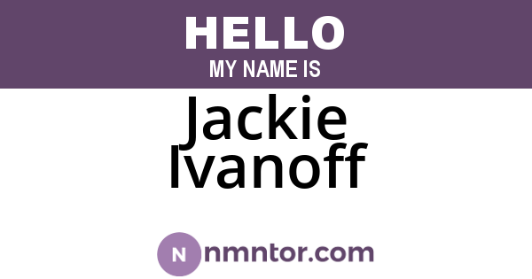 Jackie Ivanoff
