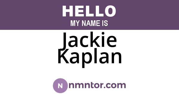 Jackie Kaplan