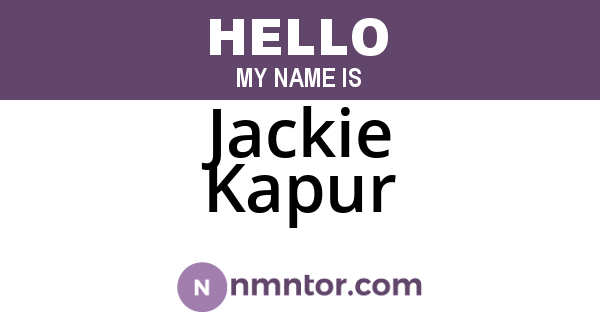 Jackie Kapur