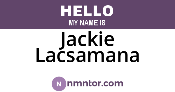 Jackie Lacsamana