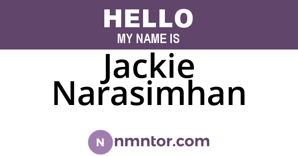 Jackie Narasimhan
