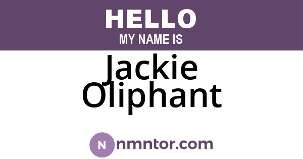 Jackie Oliphant