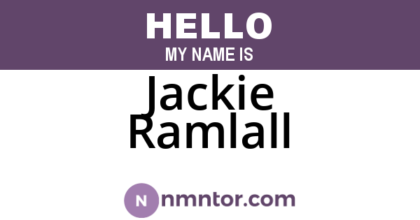 Jackie Ramlall