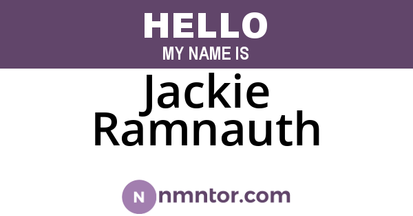 Jackie Ramnauth