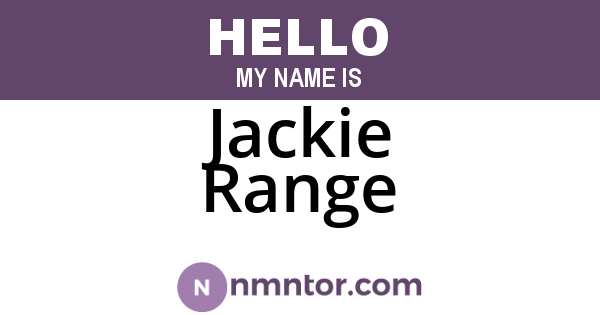 Jackie Range
