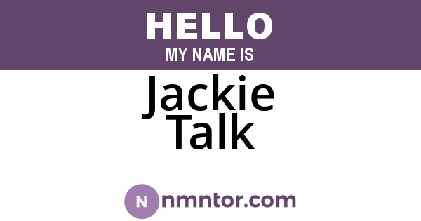 Jackie Talk