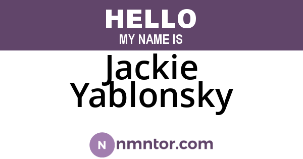 Jackie Yablonsky
