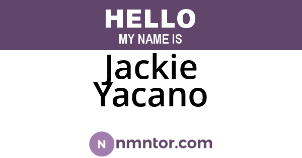Jackie Yacano