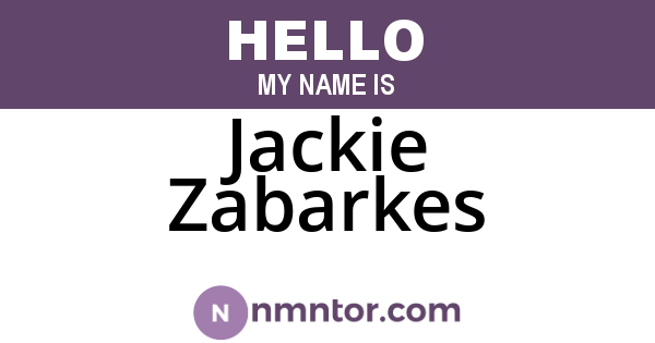 Jackie Zabarkes
