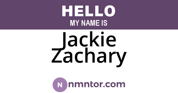 Jackie Zachary