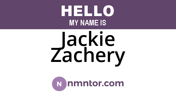 Jackie Zachery
