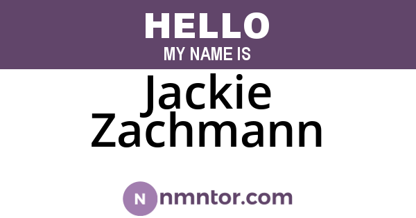 Jackie Zachmann