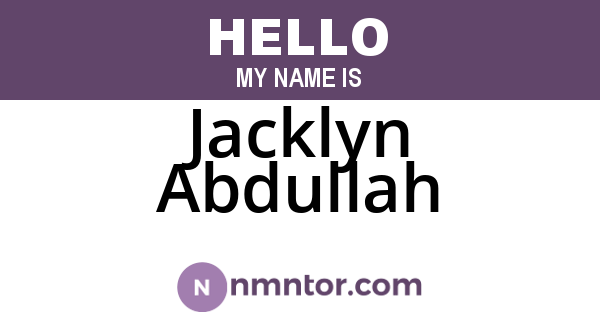 Jacklyn Abdullah