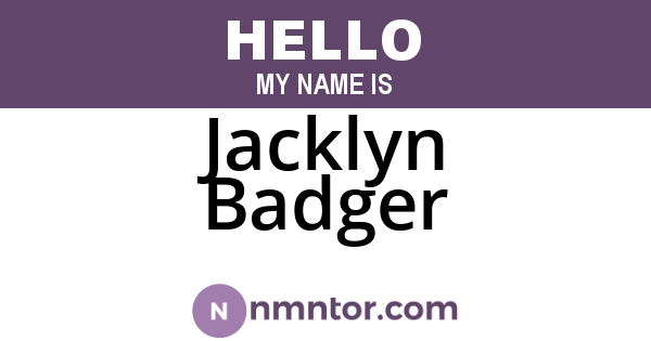Jacklyn Badger