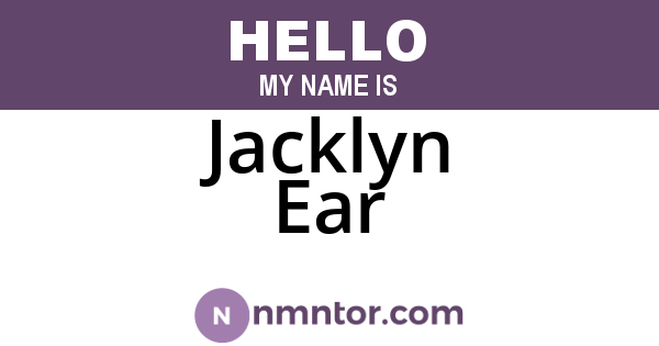 Jacklyn Ear