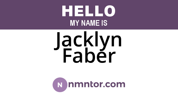 Jacklyn Faber