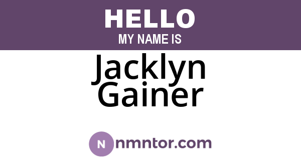 Jacklyn Gainer