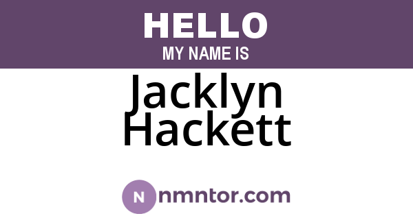 Jacklyn Hackett