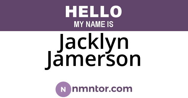 Jacklyn Jamerson