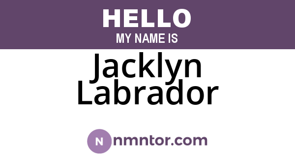 Jacklyn Labrador