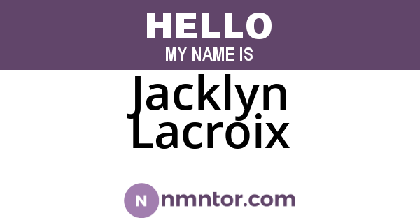 Jacklyn Lacroix