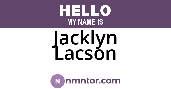 Jacklyn Lacson