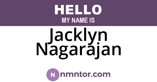Jacklyn Nagarajan