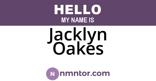 Jacklyn Oakes