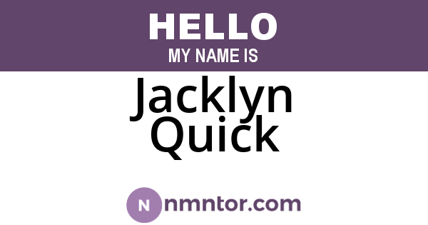 Jacklyn Quick