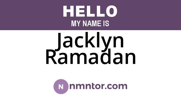 Jacklyn Ramadan