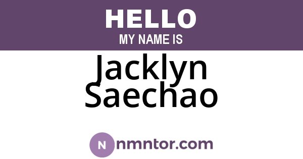 Jacklyn Saechao
