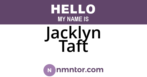 Jacklyn Taft