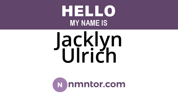 Jacklyn Ulrich