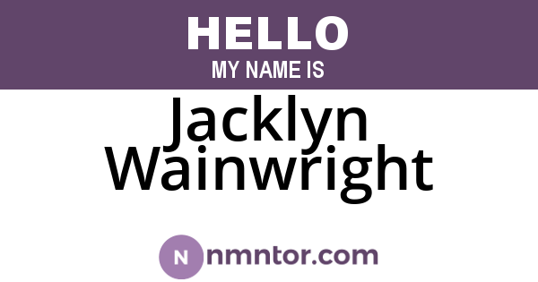 Jacklyn Wainwright