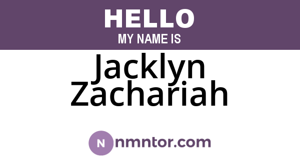 Jacklyn Zachariah