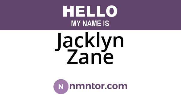 Jacklyn Zane