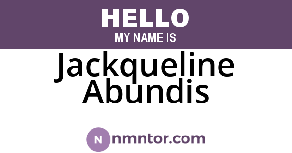 Jackqueline Abundis