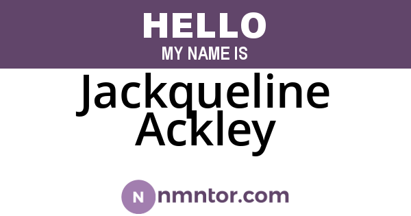 Jackqueline Ackley