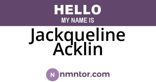 Jackqueline Acklin
