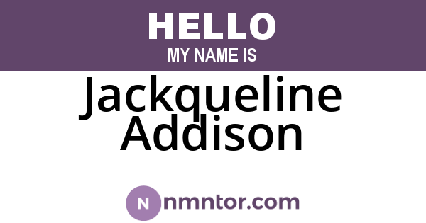 Jackqueline Addison