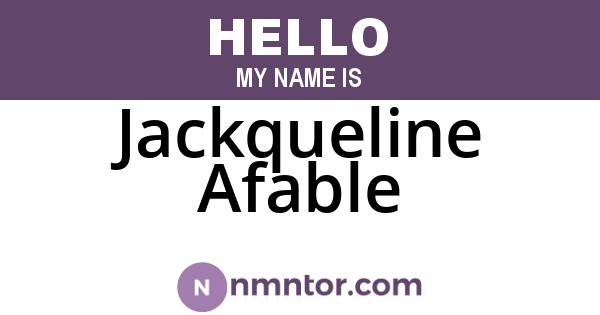 Jackqueline Afable