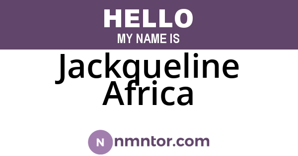 Jackqueline Africa