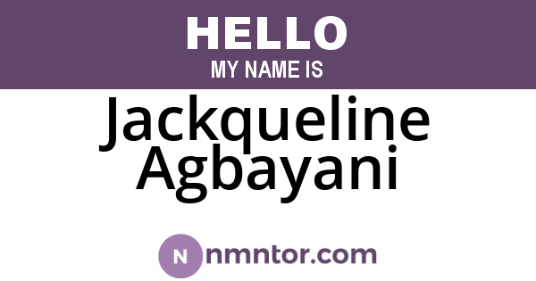 Jackqueline Agbayani