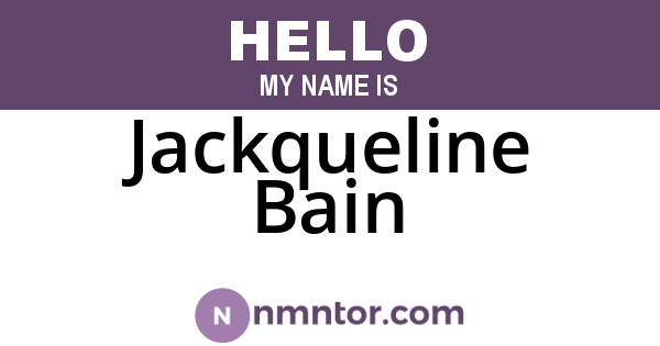 Jackqueline Bain