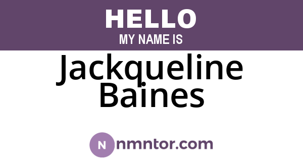 Jackqueline Baines