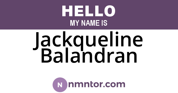 Jackqueline Balandran